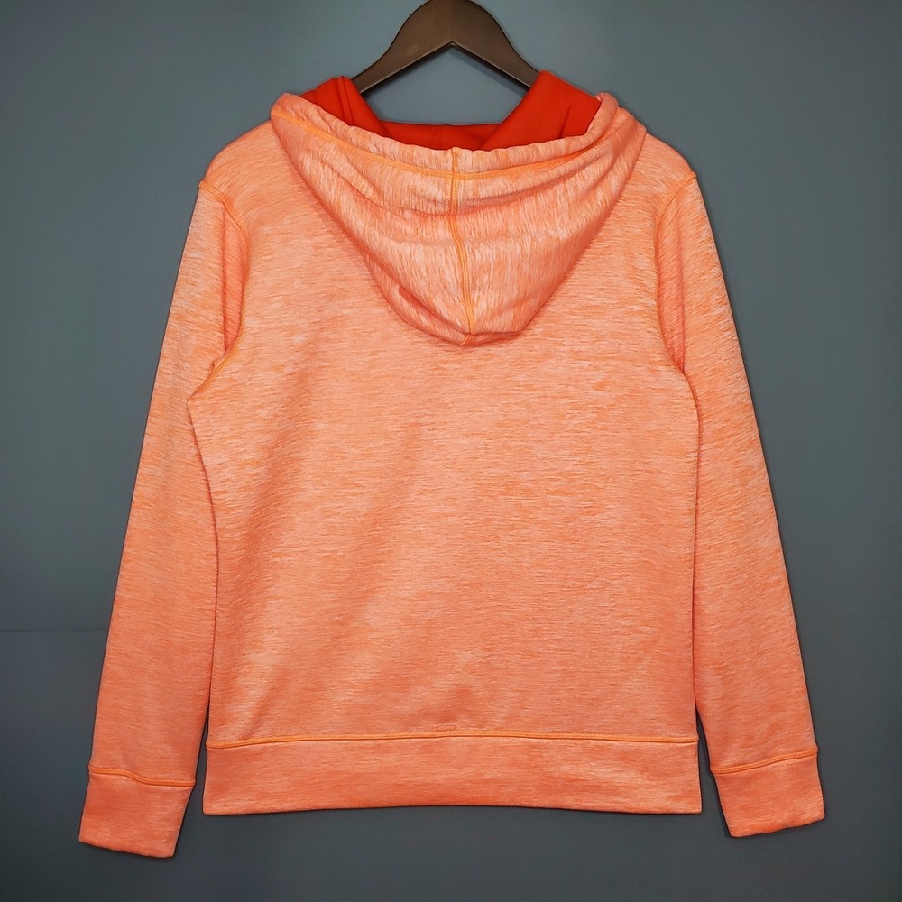Under Armour ColdGear Hoodie‎ Womens Small Orange Heathered Pullover Sweatshirt - Picture 2 of 4